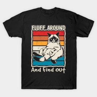 Funny Fluff Around And Find Out Cute Cat T-Shirt